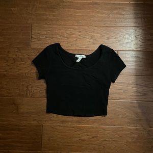 Basic black crop top, size S
